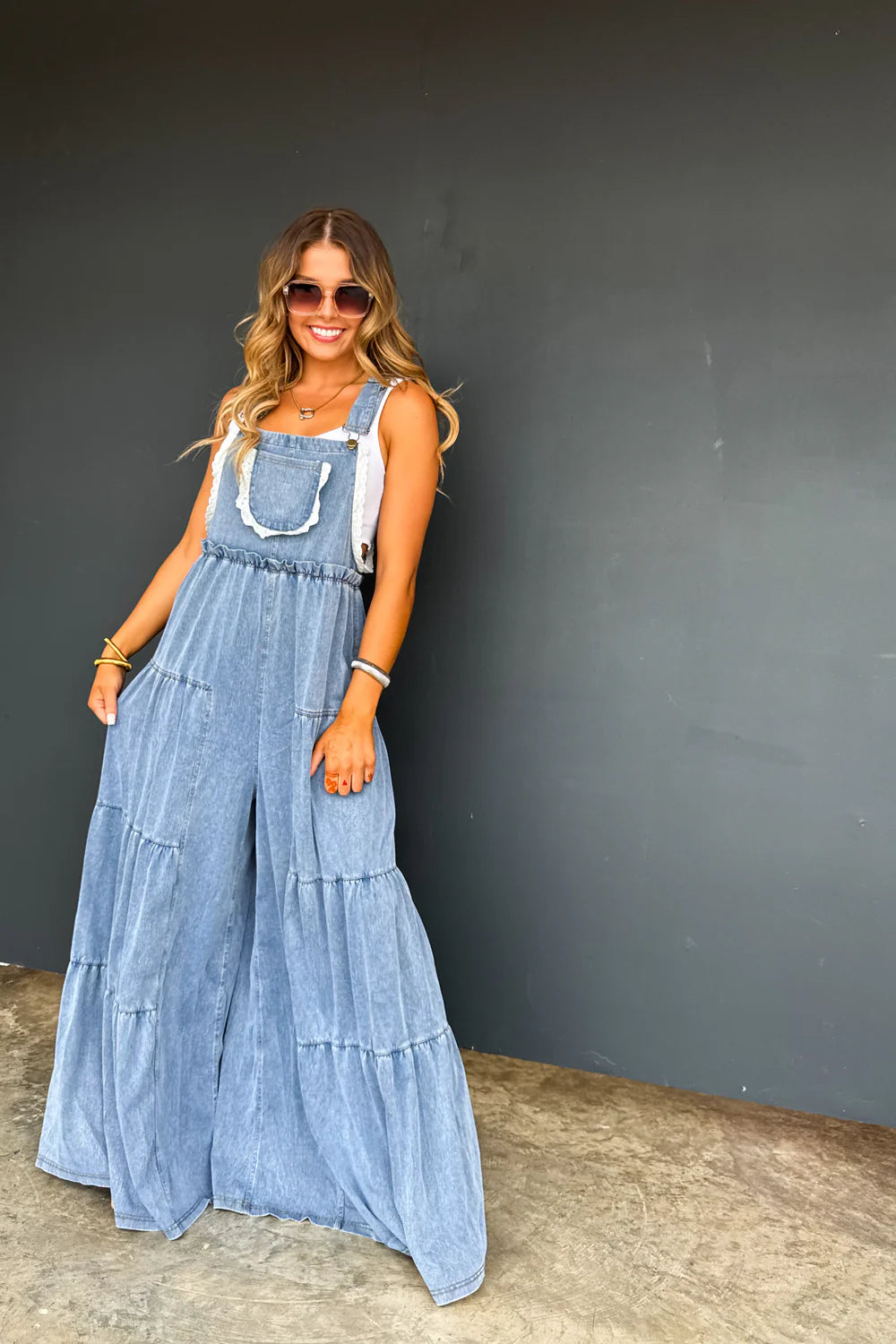 {Pre-Order} Boho & Lace Denim Overalls