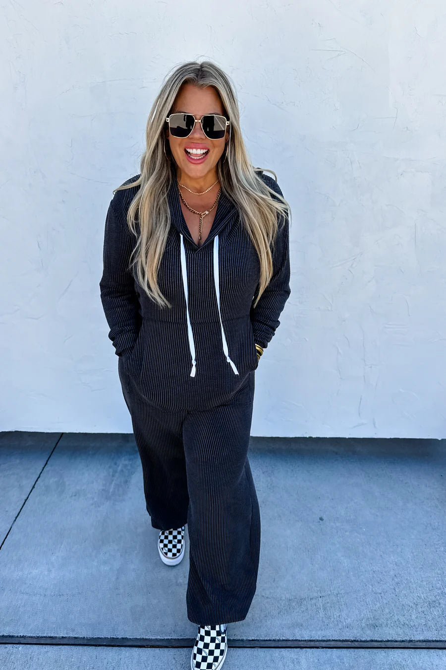 Ribbed Hayden Hooded Jumpsuit