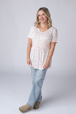 Load image into Gallery viewer, Sarah Ruffle Short Sleeve - Pretty in Pink Floral
