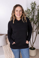 Load image into Gallery viewer, Tatum Textured Pullover Hoodie - Black
