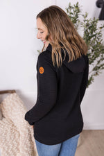 Load image into Gallery viewer, Tatum Textured Pullover Hoodie - Black
