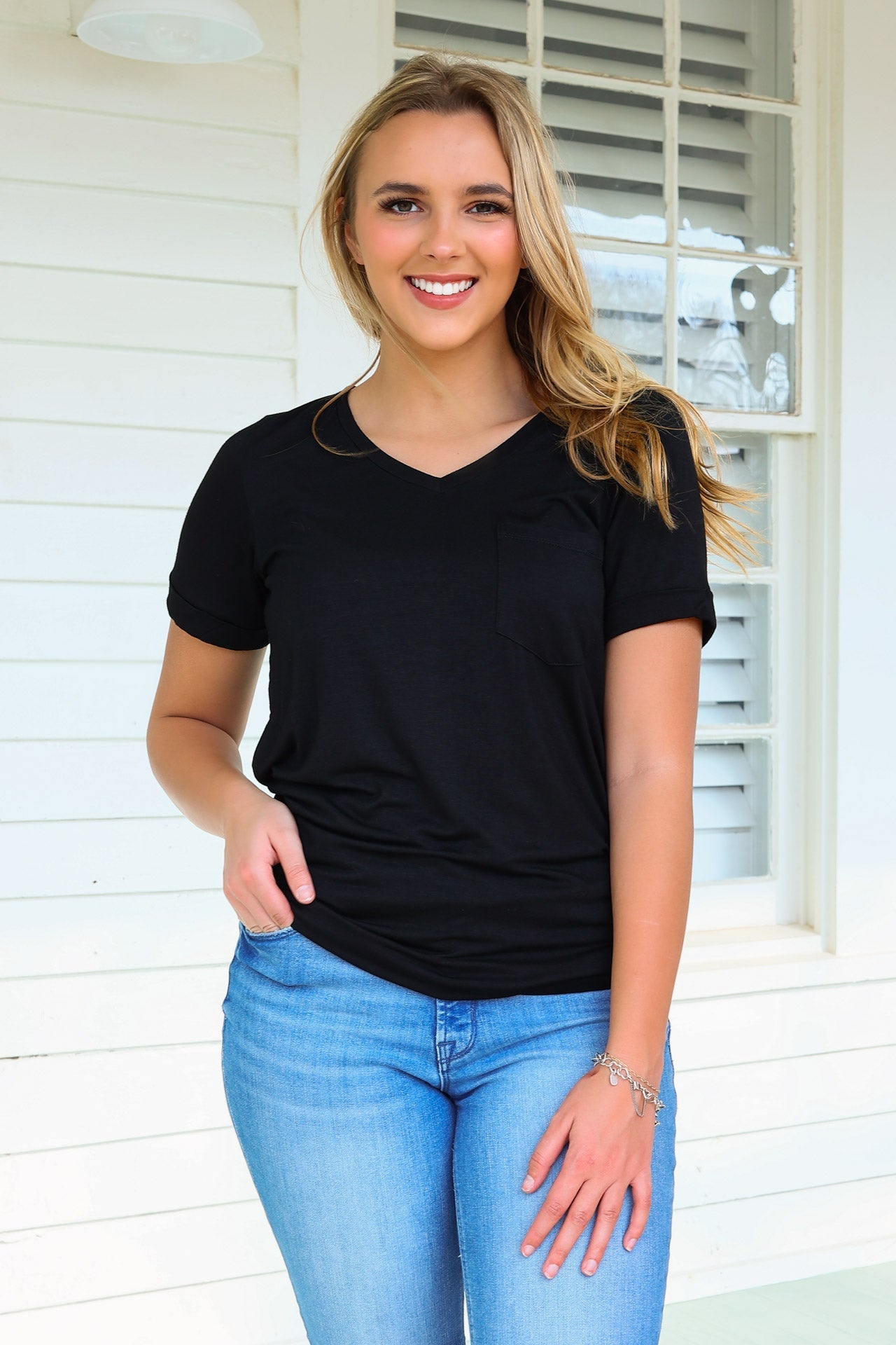 Sophie Pocket Tee - Black