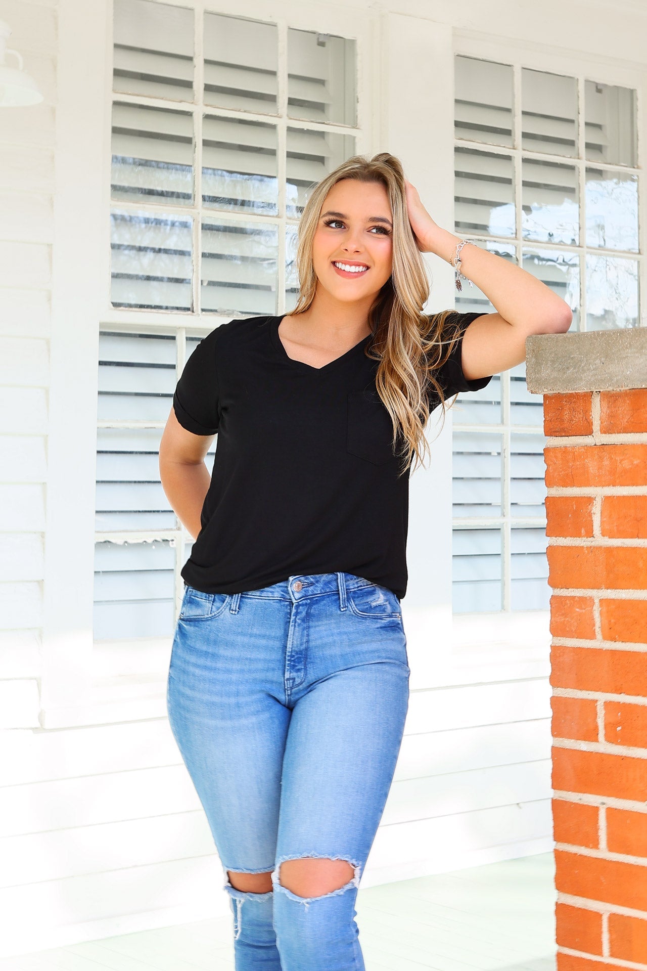 Sophie Pocket Tee - Black