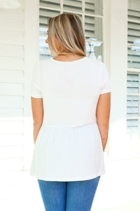 Sarah Ruffle Top - Ivory