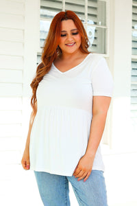 Sarah Ruffle Top - Ivory