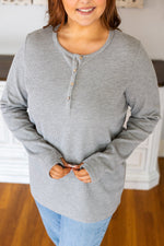 Load image into Gallery viewer, Harper Long Sleeve Henley - Light Grey
