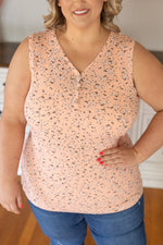 Load image into Gallery viewer, **Henley Tank - Micro Peach Floral
