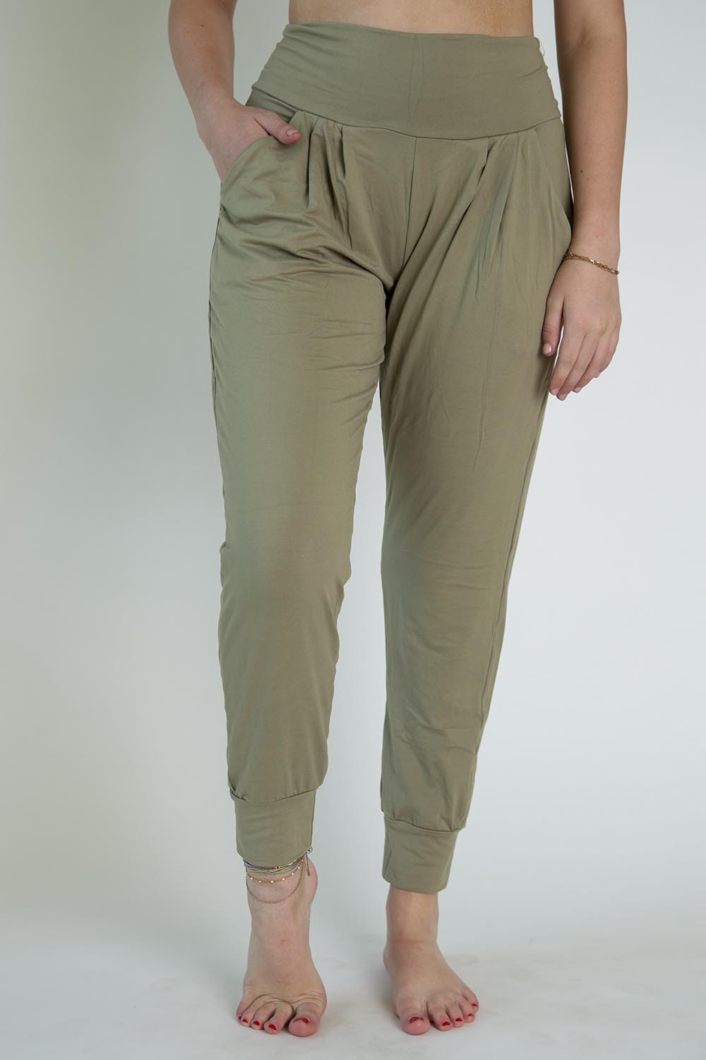 Harem Pants in Light Olive