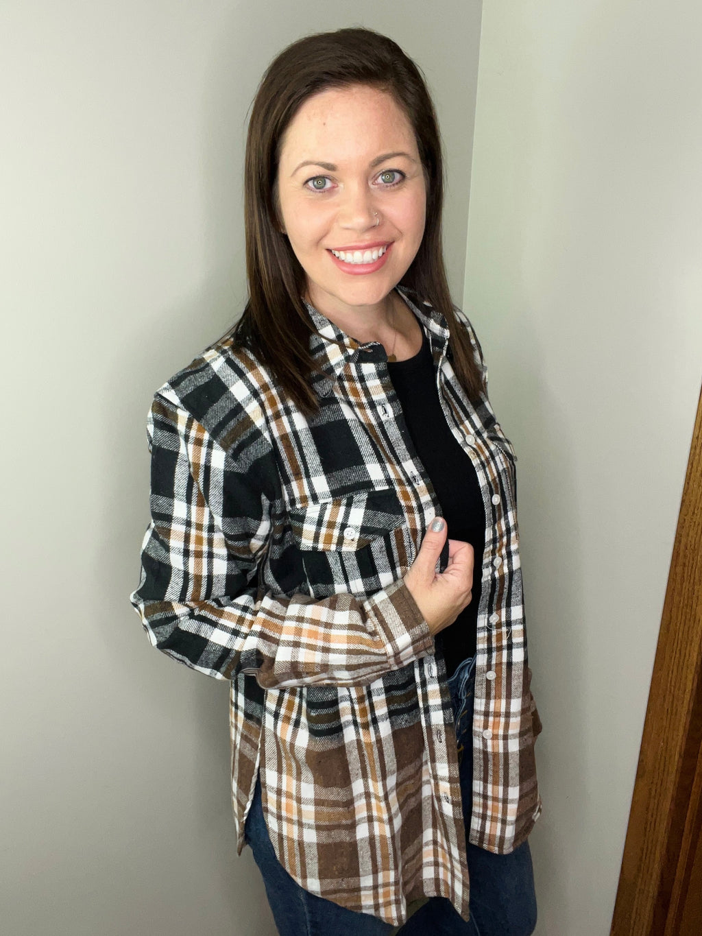 Pair This Flannel In Black/Camel