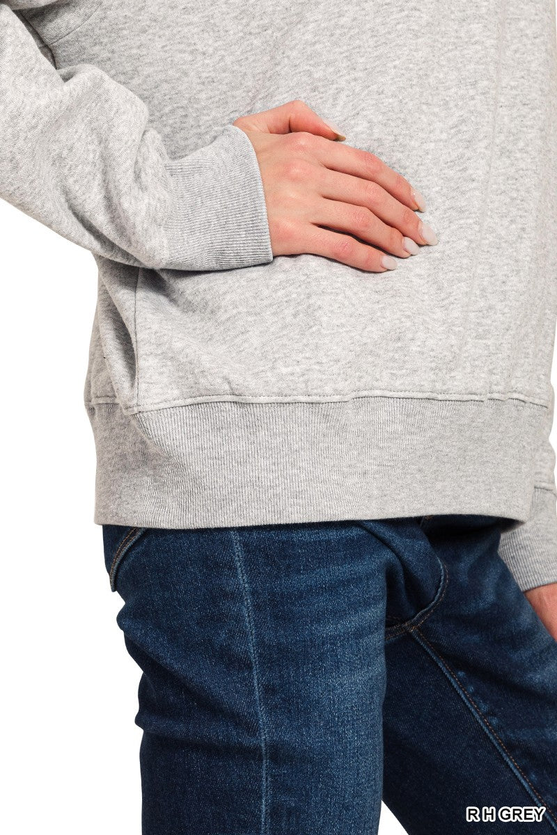 Captain Fleece Half Zip Sweatshirt in Heather Gray