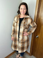 Load image into Gallery viewer, Down Home Long Flannel In Brown/Tan
