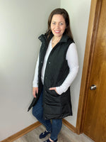 Load image into Gallery viewer, Harlow Long Vest (Olive &amp; Black)
