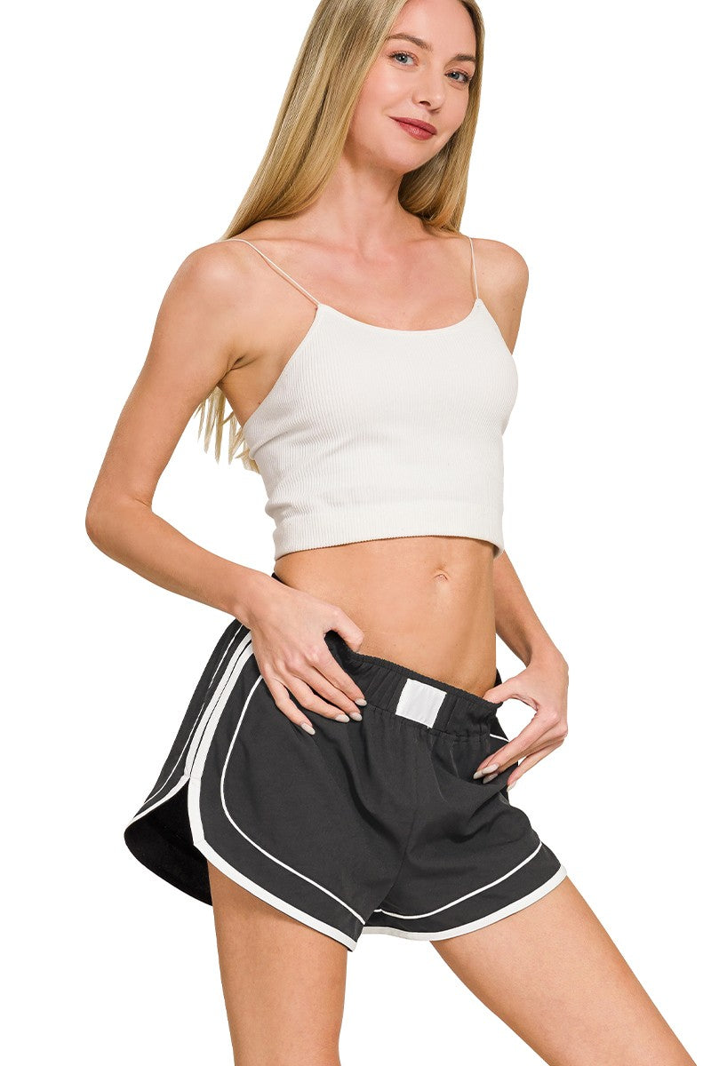 Soft Wash Dolphin Shorts in Black