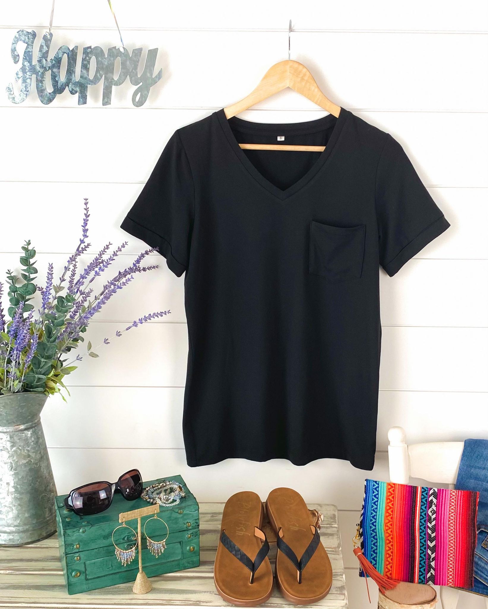 Sophie Pocket Tee - Black