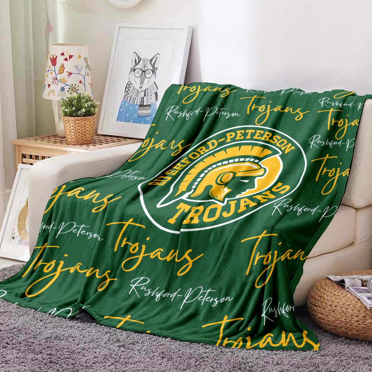 Rushford Peterson Trojans Fleece Blanket