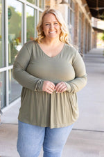 Load image into Gallery viewer, Long Sleeve Sarah Ruffle - Olive
