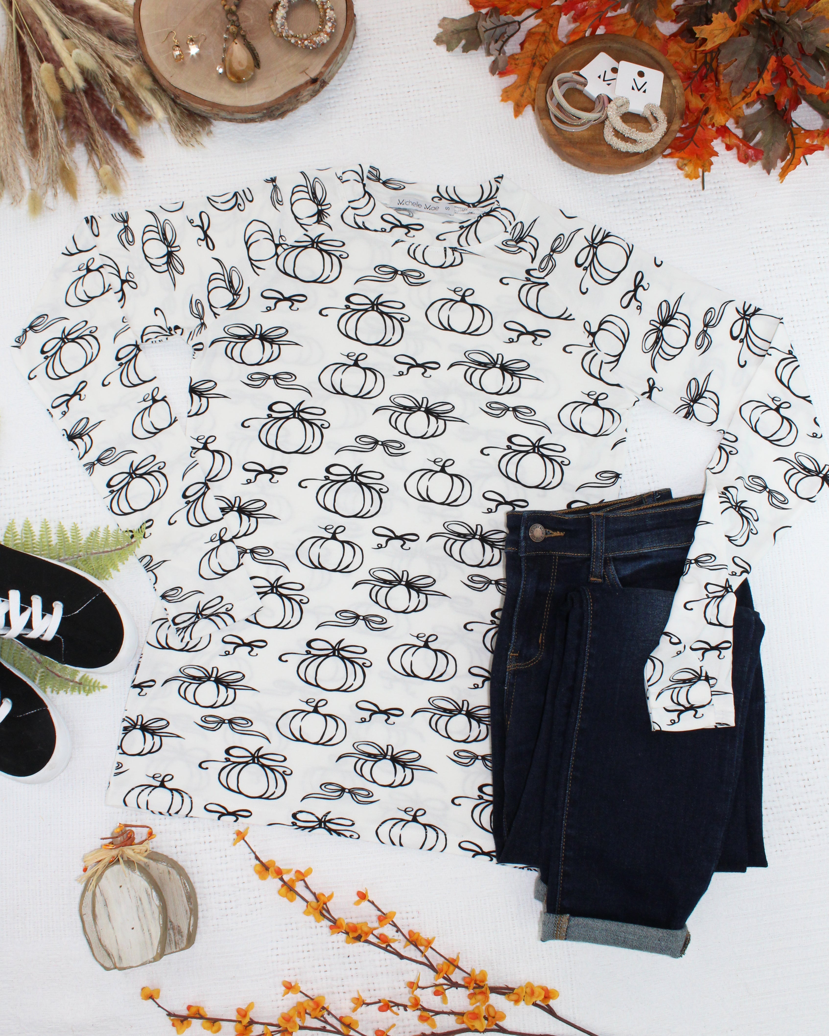 Blair Long Sleeve Top - Classic Pumpkins