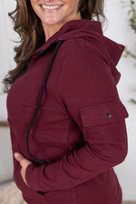 Load image into Gallery viewer, Pixie Pocket Halfzip Hoodie - Burgundy
