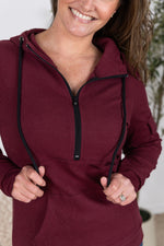 Load image into Gallery viewer, Pixie Pocket Halfzip Hoodie - Burgundy

