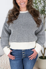 Load image into Gallery viewer, ***Charlotte Sweater - Black and Cream
