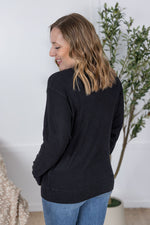 Load image into Gallery viewer, Corrine Ribbed Pullover Top - Black
