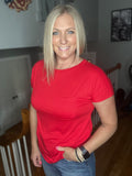 The Easy Pocket Tee In Red FINAL SALE
