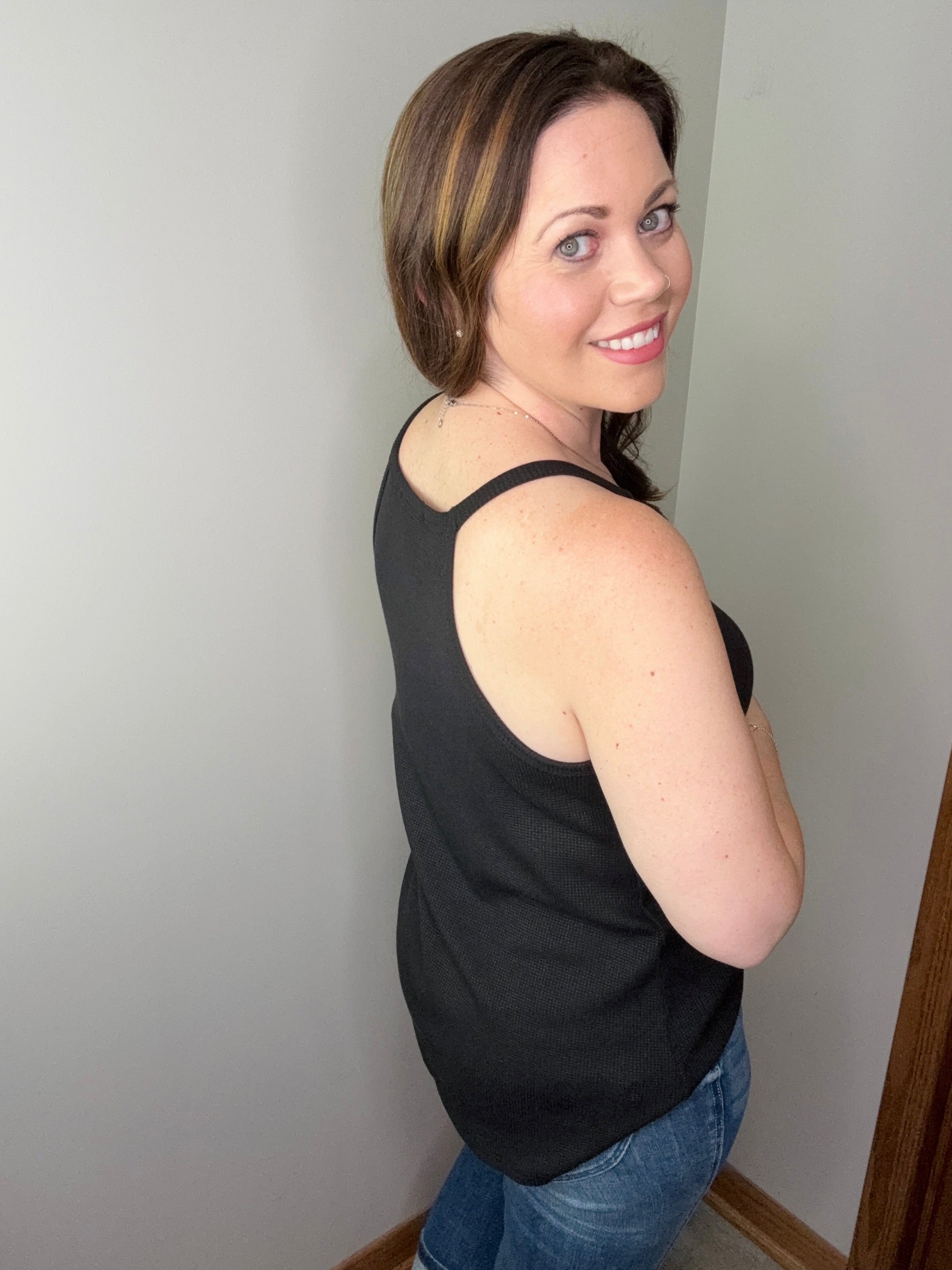 Black Surprised Tank FINAL SALE