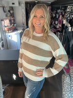 Load image into Gallery viewer, Stella Tan and Ivory Sweater
