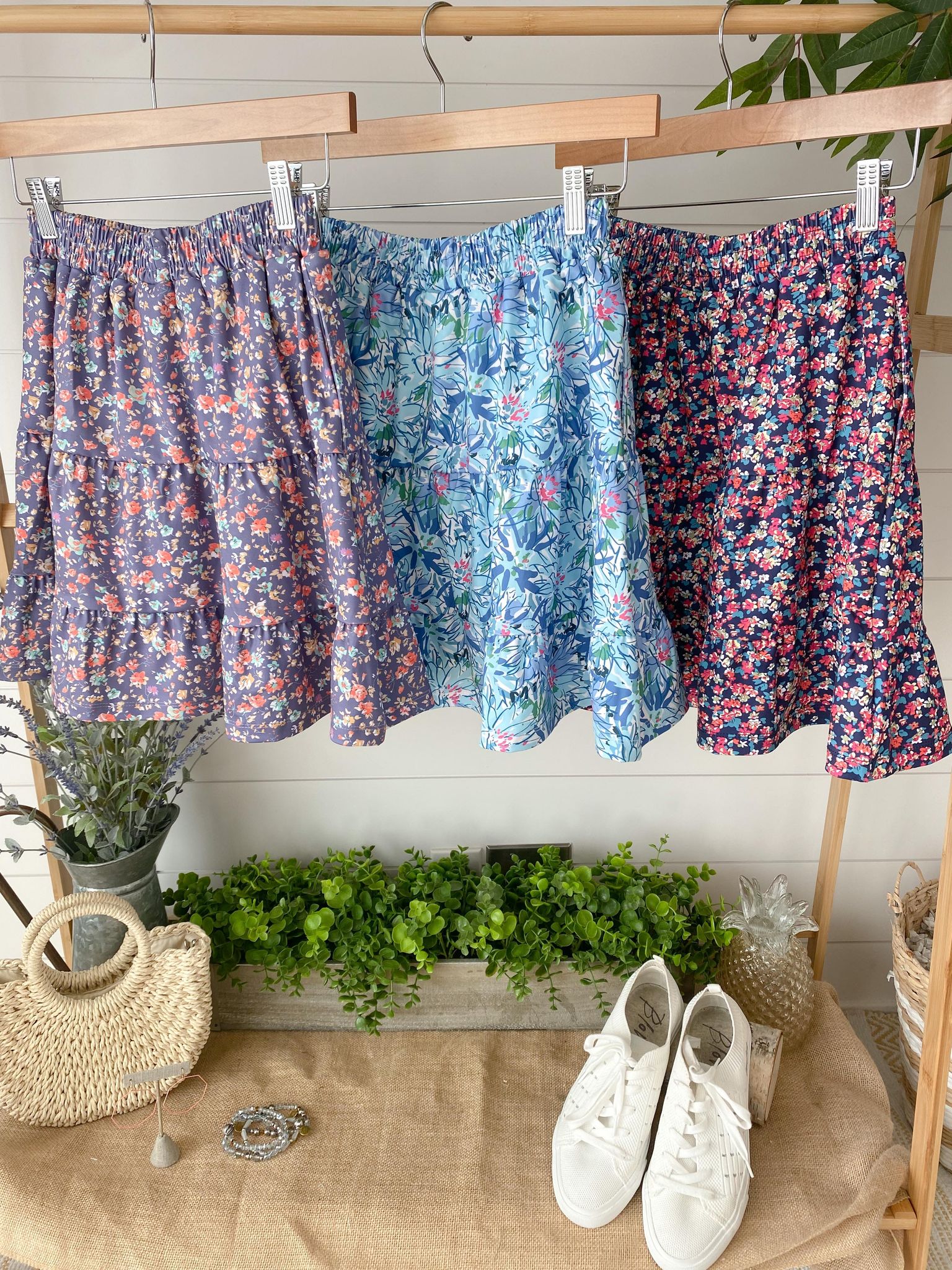 Shelby Skort - Periwinkle Micro Floral