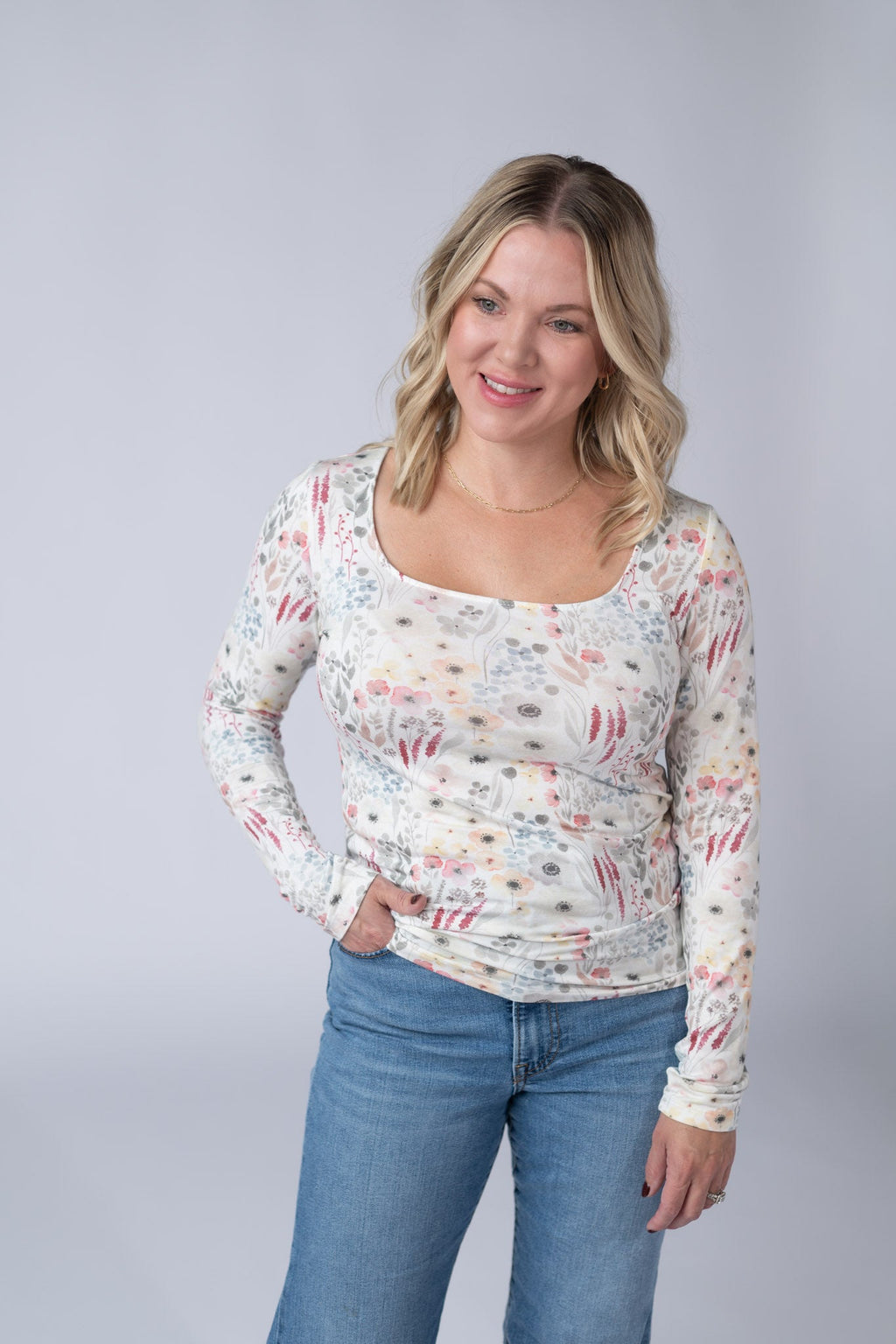 SALE! Alyssa Long Sleeve Top - Wildflower Gardens
