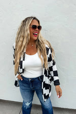 Load image into Gallery viewer, Lola Cardigan in Black Checkered
