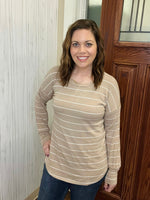Load image into Gallery viewer, Sarah Striped Top In Taupe
