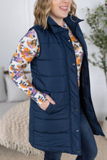 Load image into Gallery viewer, Harlow Long Vest - Navy
