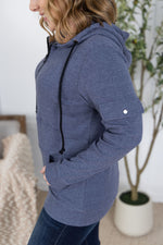 Load image into Gallery viewer, SALE! Pixie Pocket Halfzip Hoodie - Heathered Navy
