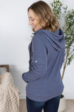 Load image into Gallery viewer, SALE! Pixie Pocket Halfzip Hoodie - Heathered Navy
