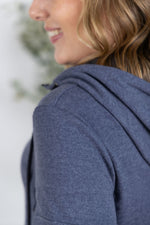 Load image into Gallery viewer, SALE! Pixie Pocket Halfzip Hoodie - Heathered Navy
