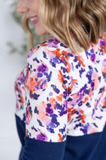 Load image into Gallery viewer, SALE! Natalie Pullover - Autumn Purple Abstract and Navy
