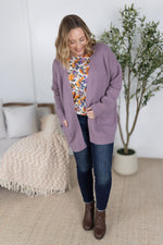 Load image into Gallery viewer, Billie Open Knit Cardigan - Dusty Purple
