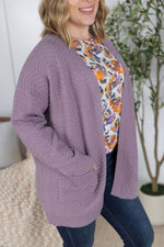 Load image into Gallery viewer, Billie Open Knit Cardigan - Dusty Purple

