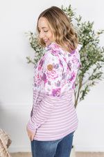 Load image into Gallery viewer, Hailey Pullover Hoodie - Autumn Blossom and Stripes
