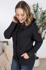 Load image into Gallery viewer, Kyla Zipper Snap Jacket - Black
