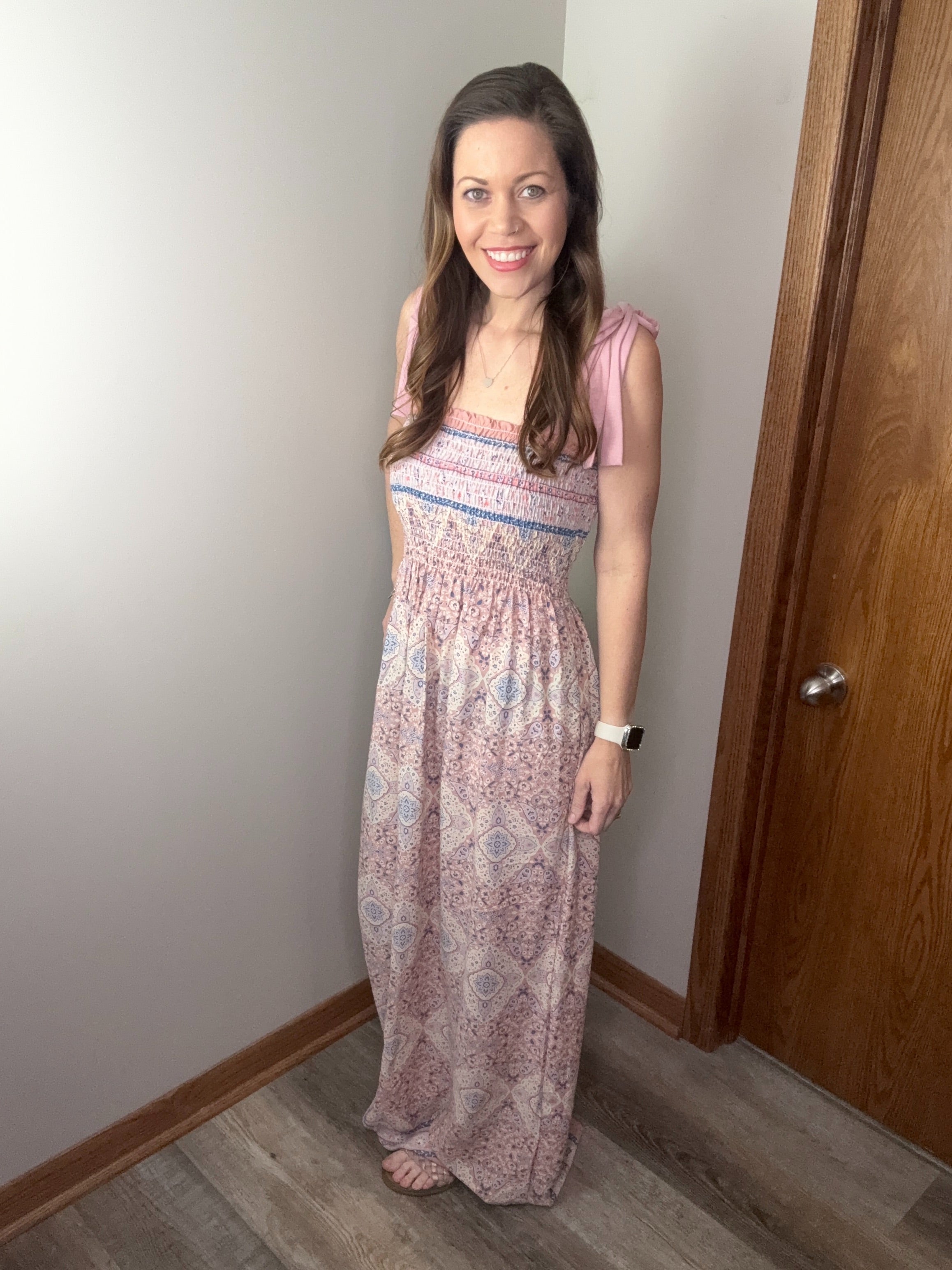 Desert Blush Smocked Maxi Dress