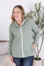 Load image into Gallery viewer, Geometric Fullzip Hoodie - Sage
