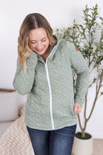 Load image into Gallery viewer, Geometric Fullzip Hoodie - Sage

