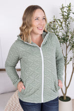 Load image into Gallery viewer, Geometric Fullzip Hoodie - Sage
