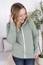 Load image into Gallery viewer, Geometric Fullzip Hoodie - Sage

