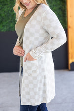 Load image into Gallery viewer, The Classic Cardigan in Neutral Checkers
