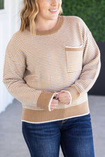 Load image into Gallery viewer, SALE! Miley Striped Sweater - Latte
