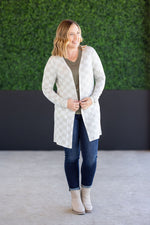 Load image into Gallery viewer, The Classic Cardigan in Neutral Checkers
