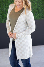 Load image into Gallery viewer, The Classic Cardigan in Neutral Checkers
